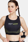Zelocity Quick Dry Sports Bra With Removable Padding - Jet Black — thumbnail 1